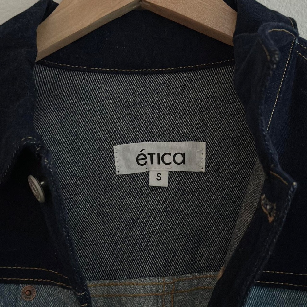 éTica Jett Boxy Crop Denim Jacket, Size Small - Picture 4 of 15